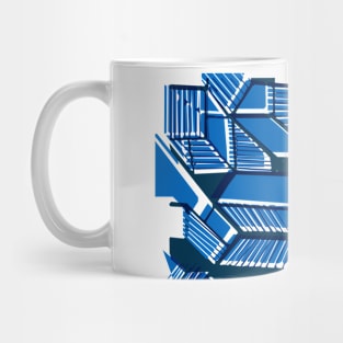 Blue Geometric abstract street art Mug